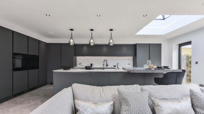 Kitchen ideas - two tone stone worktops