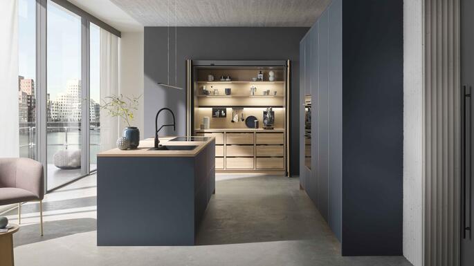 Smoky Blue Pocket Door