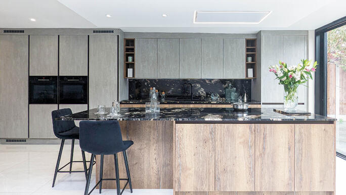 Grey Kitchens: Concrete and Oak