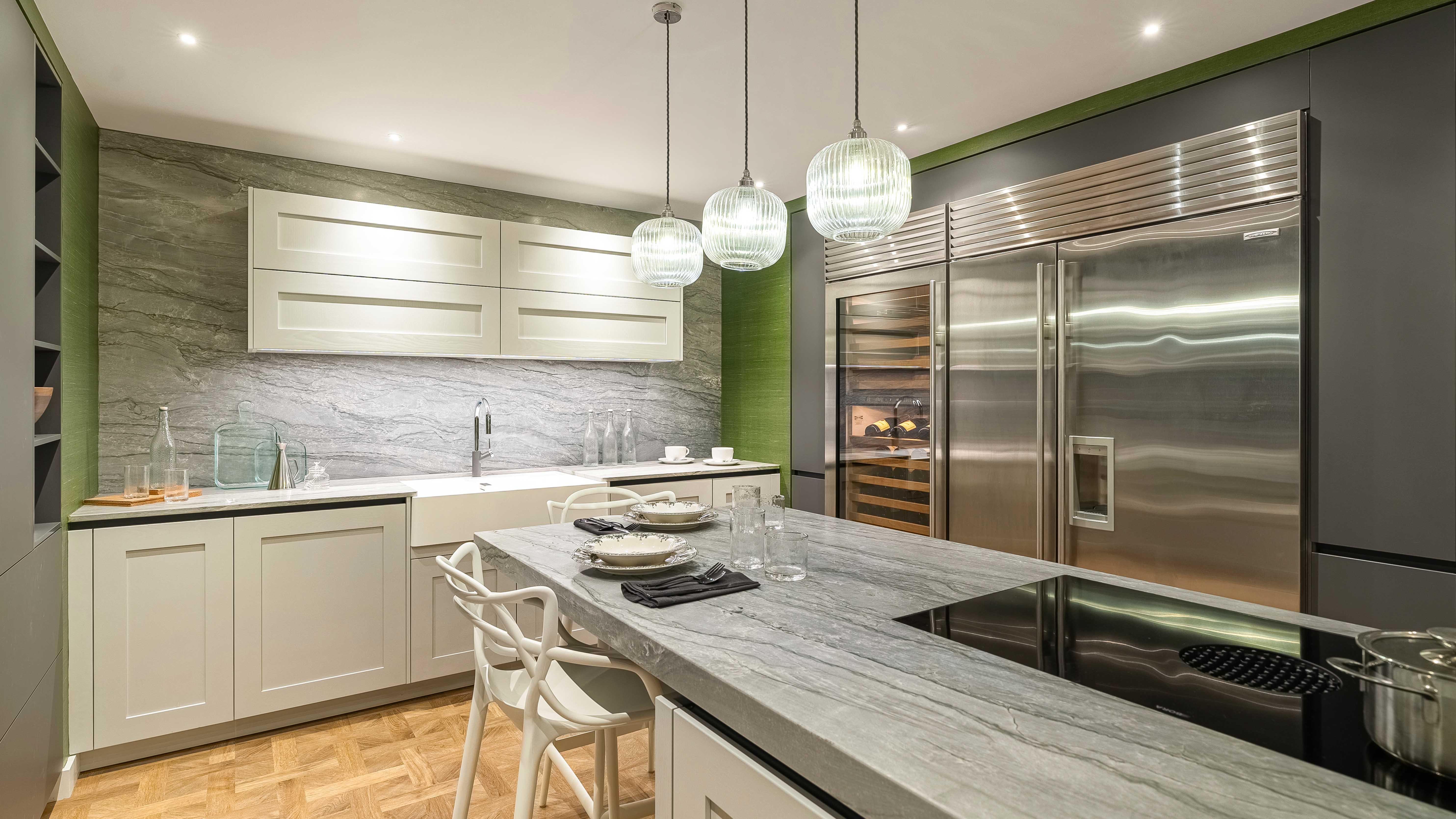 Dove & Graphite Grey Handleless Shaker Kitchen