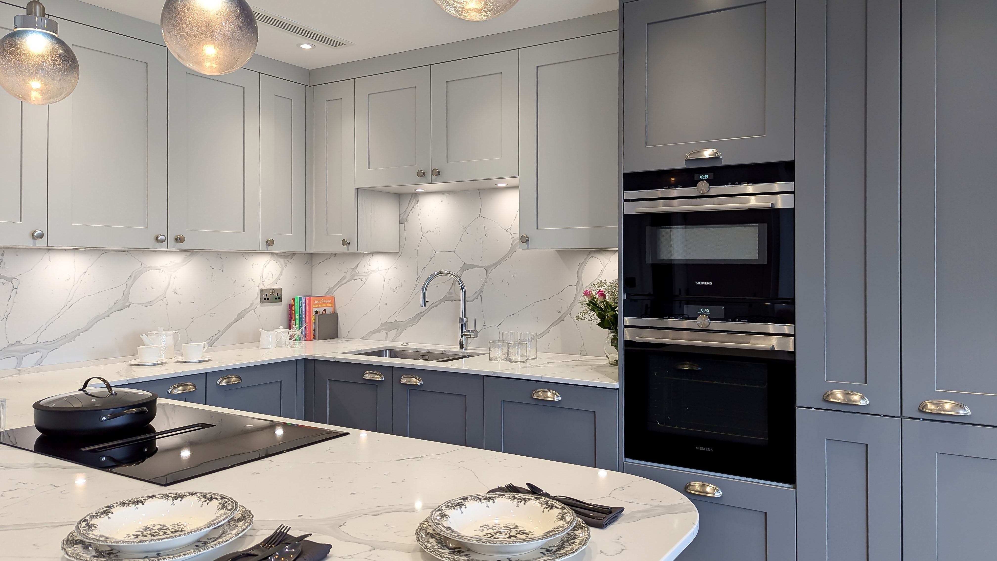 Dust and Light Grey Shaker Kitchen in Woodford